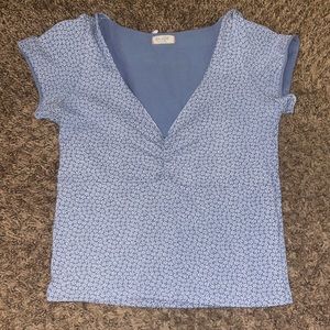 Blue/White flowered Brandy Melville Gina top